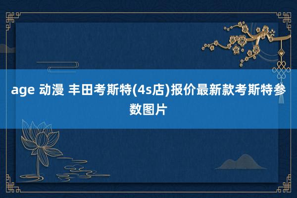 age 动漫 丰田考斯特(4s店)报价最新款考斯特参数图片
