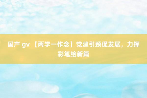国产 gv 【两学一作念】党建引颈促发展，力挥彩笔绘新篇