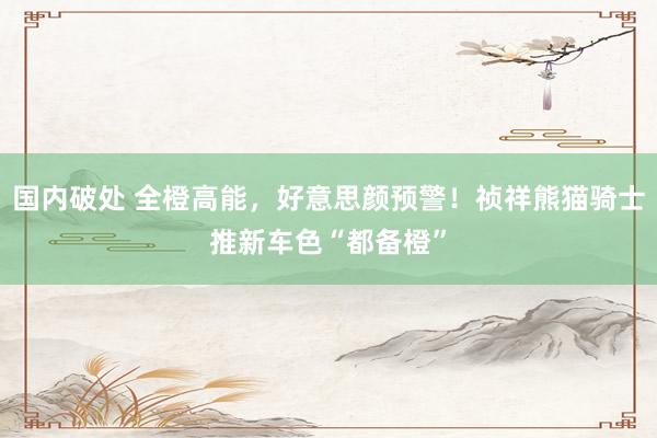 国内破处 全橙高能，好意思颜预警！祯祥熊猫骑士推新车色“都备橙”
