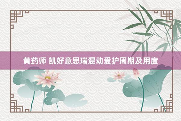 黄药师 凯好意思瑞混动爱护周期及用度