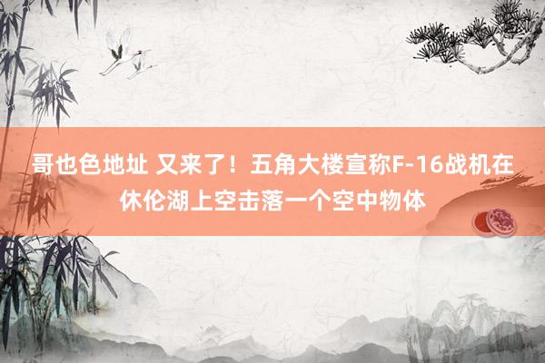 哥也色地址 又来了！五角大楼宣称F-16战机在休伦湖上空击落一个空中物体