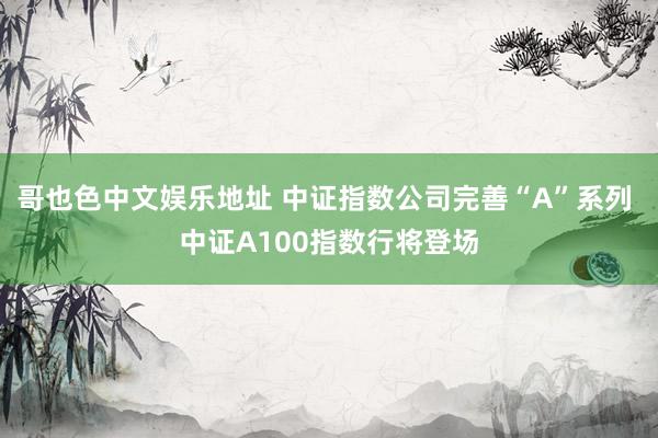 哥也色中文娱乐地址 中证指数公司完善“A”系列 中证A100指数行将登场